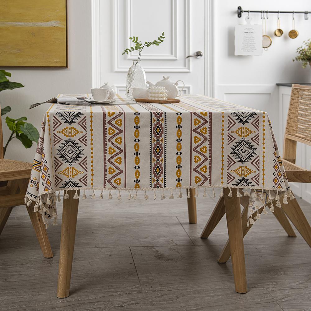 Скатерть в стиле бохо, масло- и водостойкая, скатерть для столовой, скатерть для кемпинга, свадьбы, вечеринки