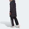 adidas Originals Trefoil Regen Puff Длинное однотонное пальто на утином пуху с капюшоном на молнии, мужская верхняя одежда, черный HL9194