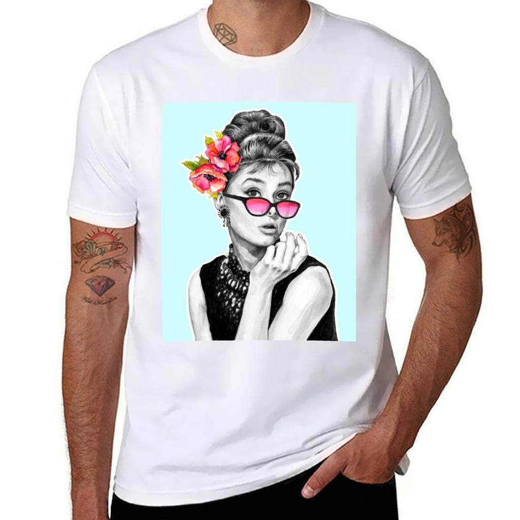 Audrey Hepburn With Flowers 9 Tshirt Outdoor Sports Lightweight Tee Tshirt