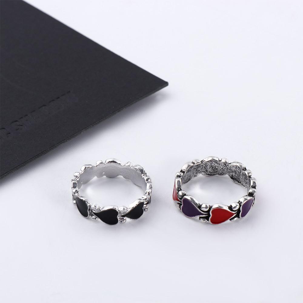 Gifts Index Finger Ring Geometric Heart Stackable Rings Korean Style Heart Chain Ring Women Rings