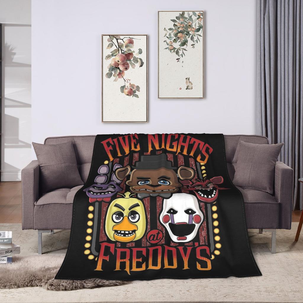 FNAF At Freddys Blanket Fleece Spring Autumn  Multi-function Ultra-Soft Throw Blanket for Sofa Travel Bedding Throws