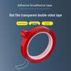 Прозрачный красный нано двухсторонний скотч - Прочный, с высокой адгезией, не оставляет следов, идеально подходит для фоторамок и декора