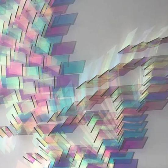Радужные акриловые квадраты 0,8'' x 0,8''/1,2" x 1,2" Набор мини-радужных голографических акриловых листов Двусторонние голо-плитки для поделок DIY Свет Тень