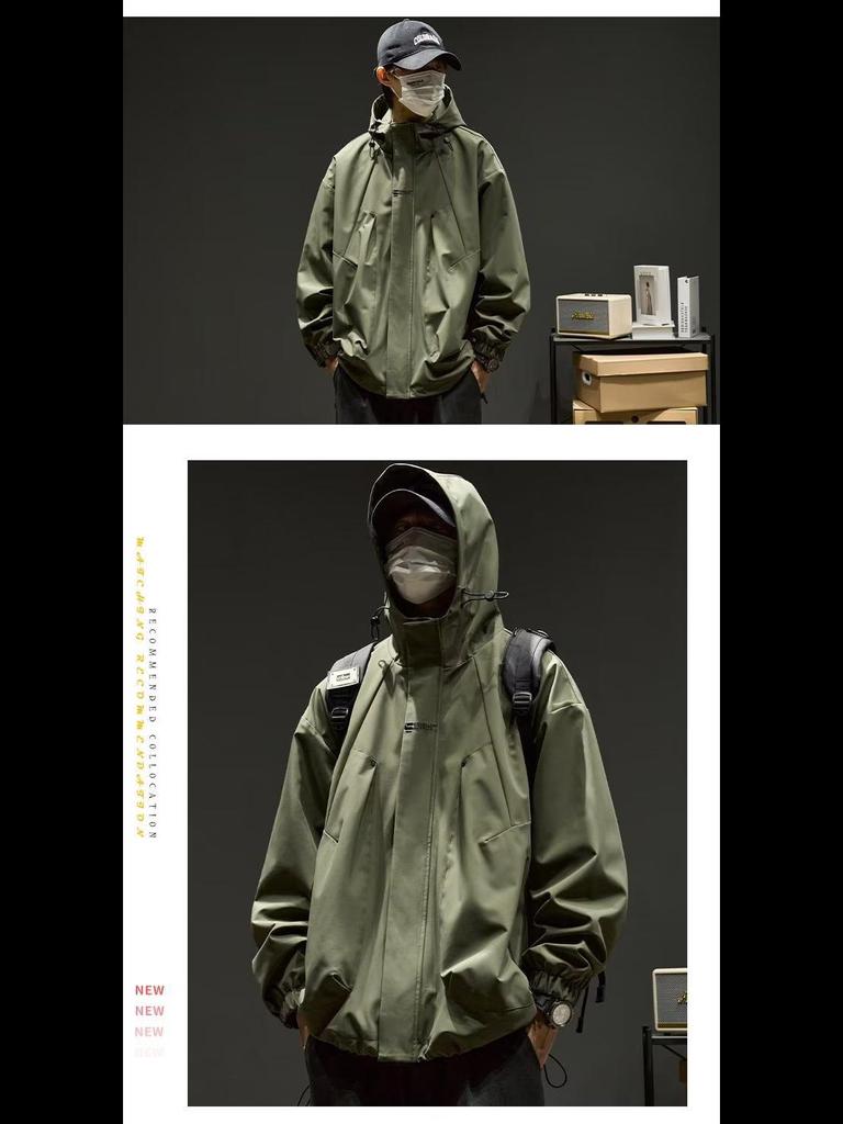 Мужская свободная куртка для альпинизма с капюшоном: Японская мода, американская повседневная мода, весна/осень