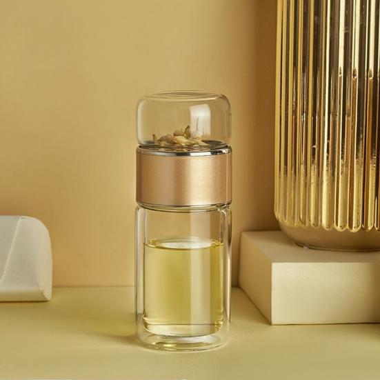 Стеклянный чайник для заваривания чая с двойной изоляцией, герметичная переносная дорожная чашка для чая с фильтром, разделение воды для чая, подарок любителям чая