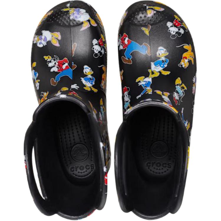 Crocs Микки и друзья Износостойкие и водонепроницаемые детские ботинки Черные детские