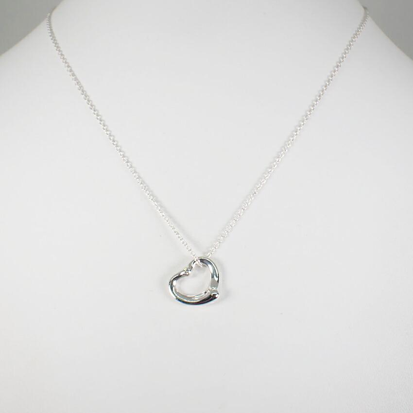 [Used] TIFFANY 925 Diamond Open Heart Pendant/Necklace [g339-67]