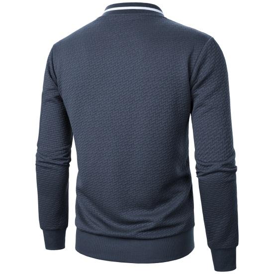 Мужская толстовка с капюшоном, жаккардовый дизайн, однотонный, длинный рукав, повседневный топ, воротник-стойка, свободный