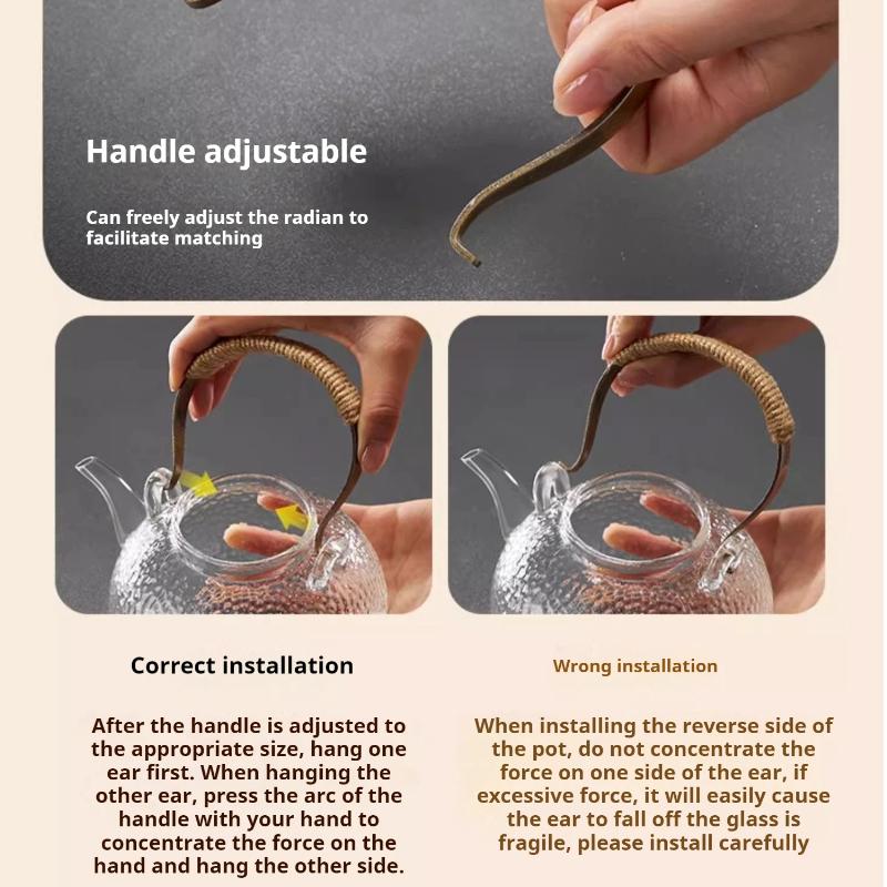 Чайник из термостойкого стекла ручной работы в китайском стиле с дизайном цветущей сливы – Жаропрочный чайник для цветочного чая с верхней ручкой