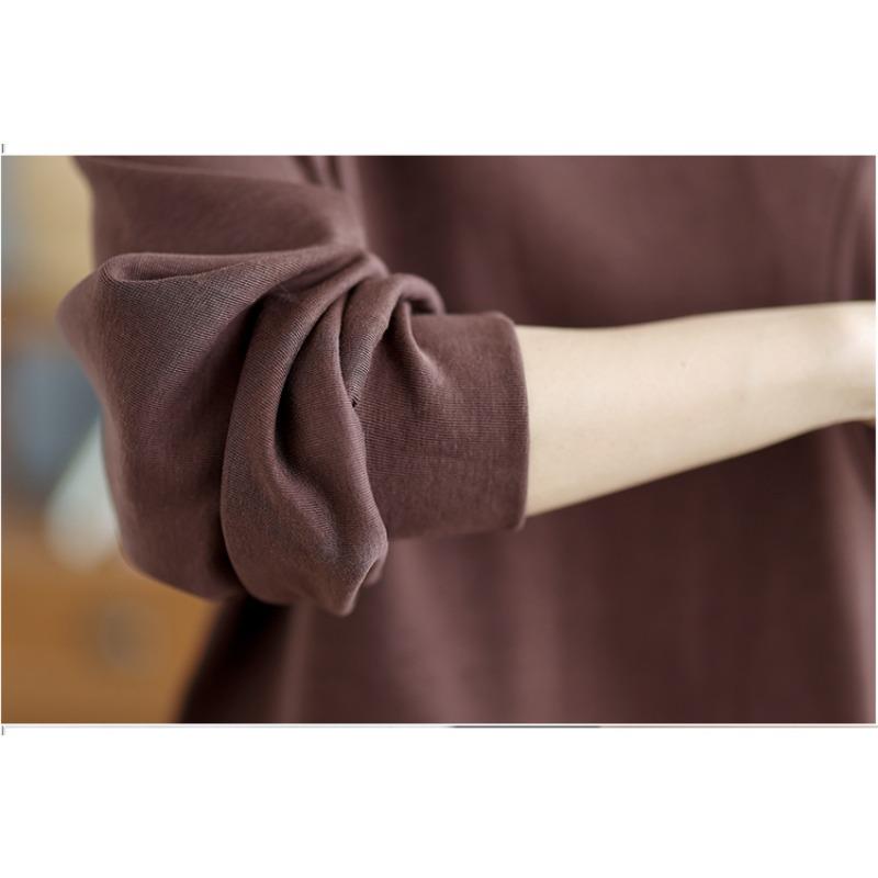 Dimanaf 2025 Новый Большой Размер Весна Женщины Полный Рукав Свободные Повседневные O-образный вырез Базовые Топы Оверсайз Однотонные Футболки Новый Пуловер