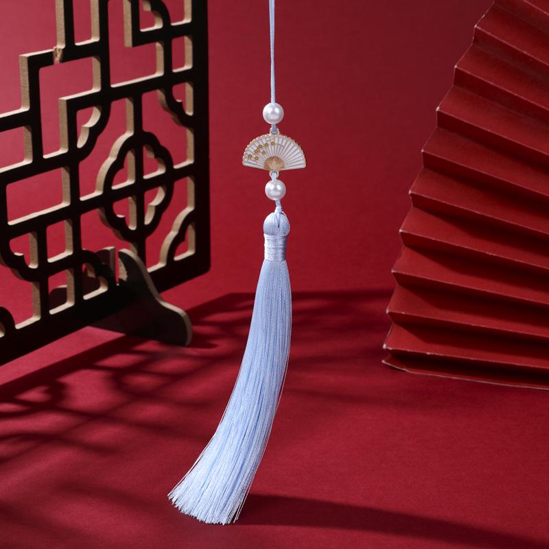 Pearl White Hanfu Style Tassel Pendant for Car or Bookmark