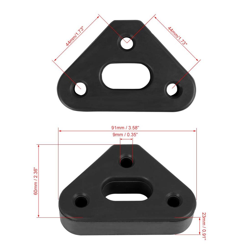 uxcell Exhaust Hanger Bush, Exhaust Rubber Hanger Bush, Black, Rubber, 3 Holes, 0.4 Inch