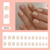 24 шт., носимые короткие овальные ногти, полное покрытие, накладные ногти, жемчужный дизайн, гель-лак для украшения ногтей
