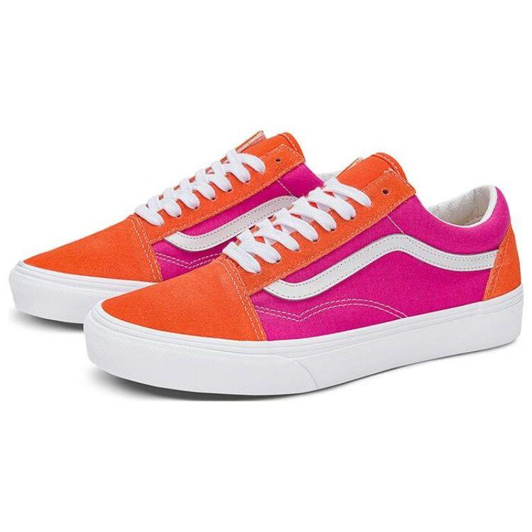 Vans Повседневные низкие кеды для скейтбординга серии Old Skool, унисекс, розовый, оранжевый, белый, VN0A5KRSC31