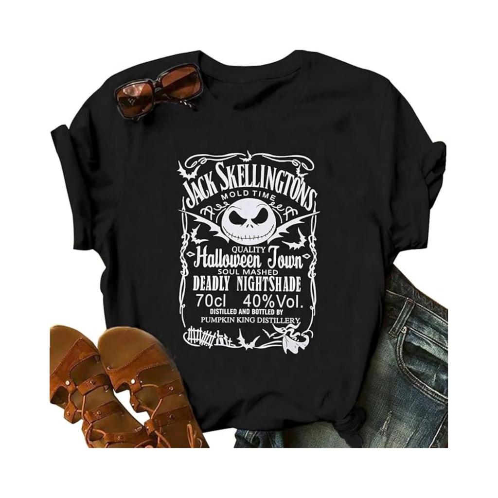 Halloween T Shirt Women Pumpkin King Shirts Halloween Characters Shirt Halloween Party Tshirt Short Sleeve Fall Tee Top 01232
