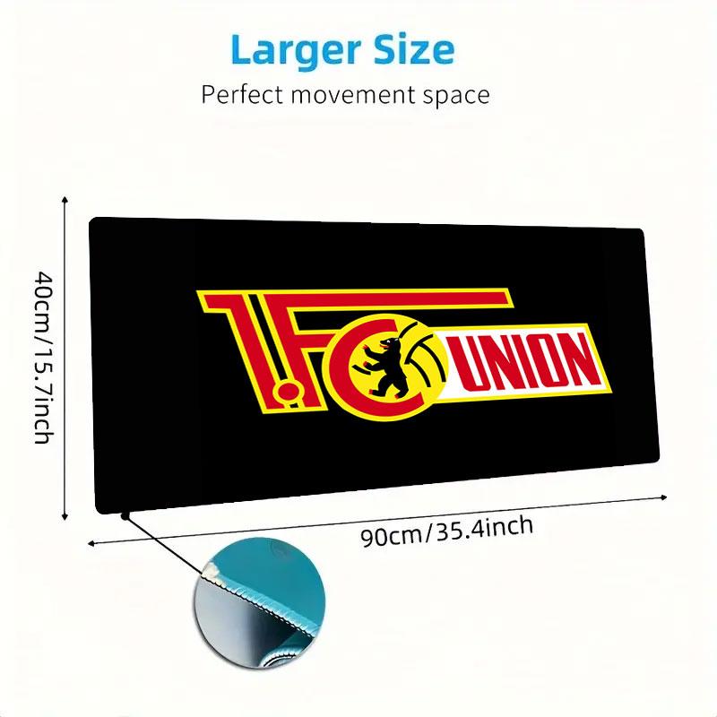 FC Union Berlin Mouse Pad, Large Gaming Desk Mat, Non-slip XXL Mousepad for Laptop & Tablet, Mini PC Playmat with Stitched Edges