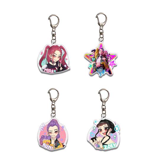 Yousheng Demon Hunters Figures Keychains Cartoon Anime Keyring Pendant Cute Car Bags Key Holder Kawaii Mobile Phone Backpack Hanging Charm