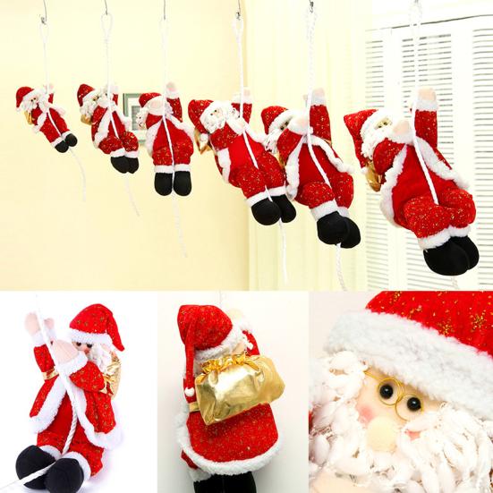 Дед Мороз, лазающий по веревке, Рождественское украшение, Плюшевая кукла, Лазающий по рождественской елке старик, Подвеска для подвешивания, Декор для камина