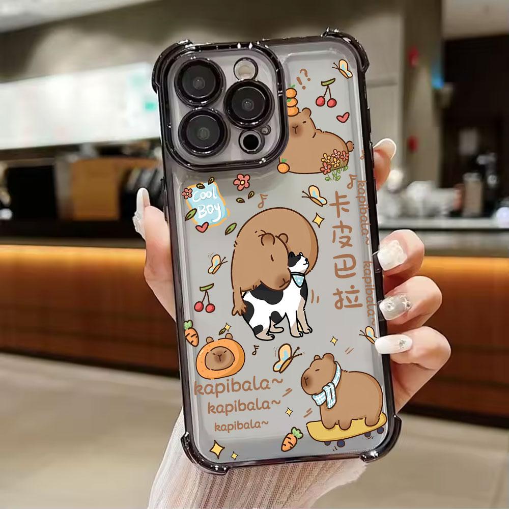 Cute Little Capybara Phone Case For Xiaomi 15T 14T 13 Pro 15 F8 Ultra Poco X7 F7 Pro X3 X5 X6 F5 M7 Soft Shockproof Clear Cover