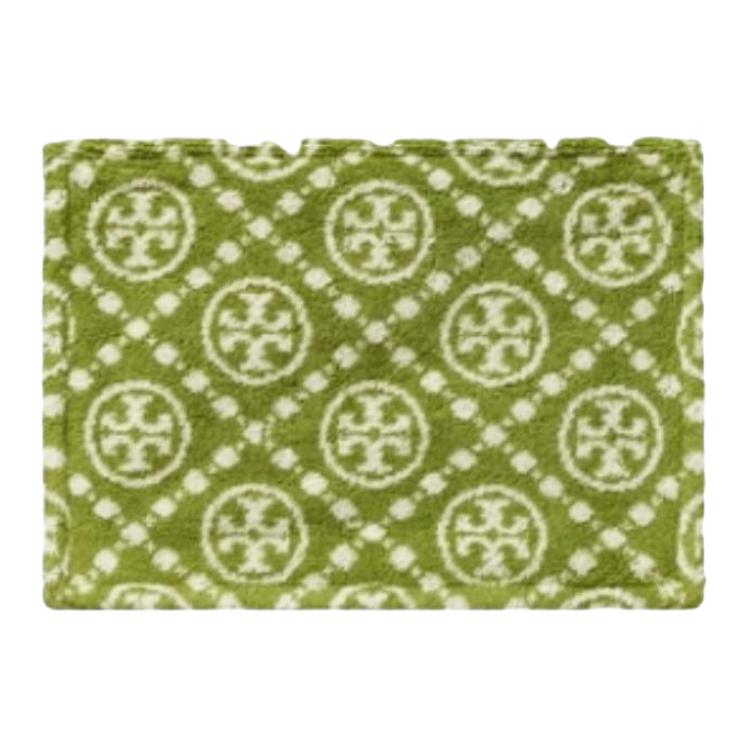 Tory Burch Женская сумка-клатч на запястье с принтом из комбинации букв T Monogram, на молнии, среднего размера, зеленая 151829-307