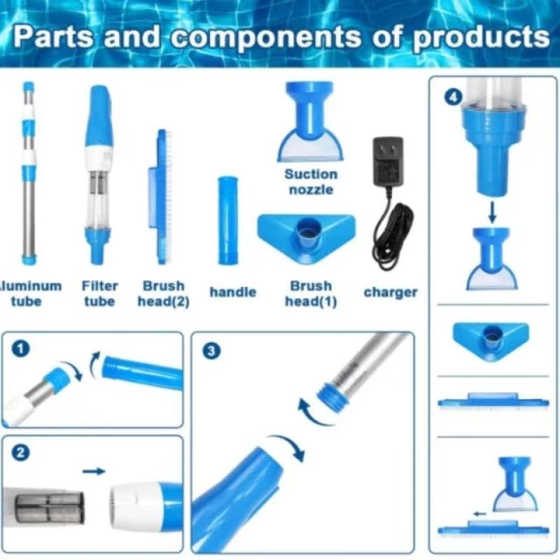 3-в-1 беспроводной перезаряжаемый пылесос для бассейна работает более 100 минут