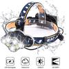 Налобный фонарь Налобный фонарь Перезаряжаемый USB 8 режимов освещения 7 светодиодов, Водонепроницаемый IPX4