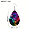 Clouds Fog Pattern PU Leather Earrings For Women Creative Fashion Water Drop Shape Dangle Earrings Double-sided Pattern Design Earring