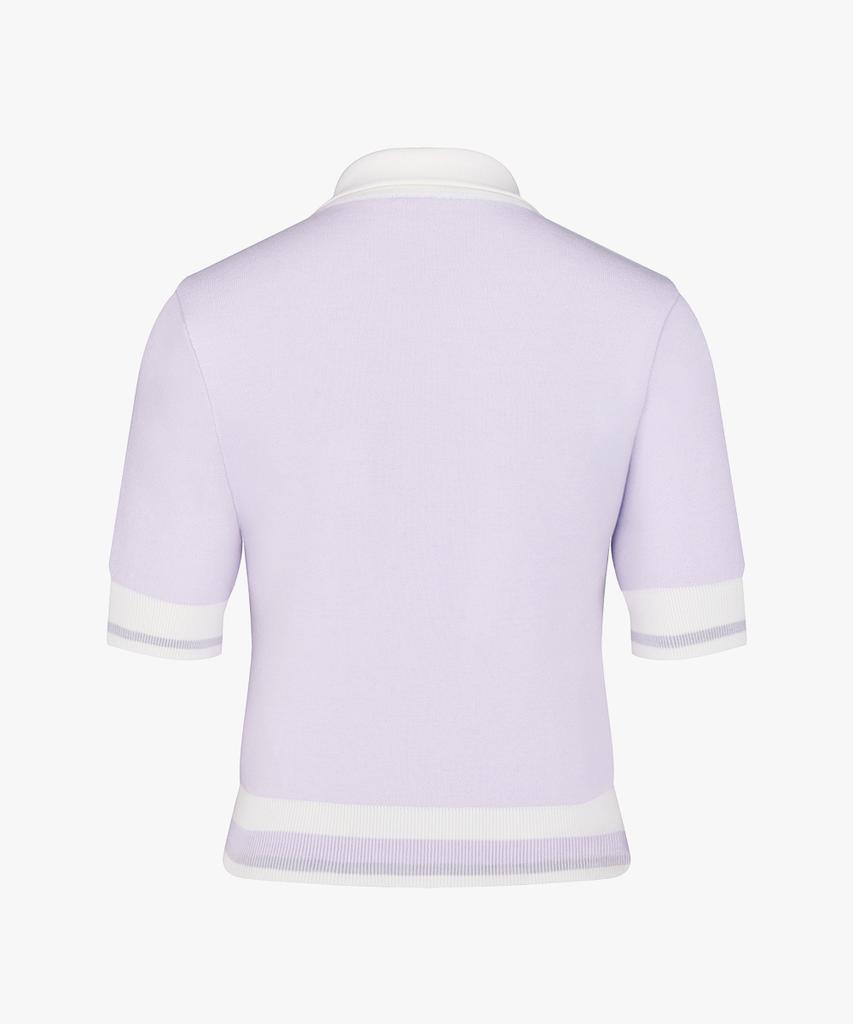 FAIRLIAR GOLF Color Block Crop Knit (Lavender)