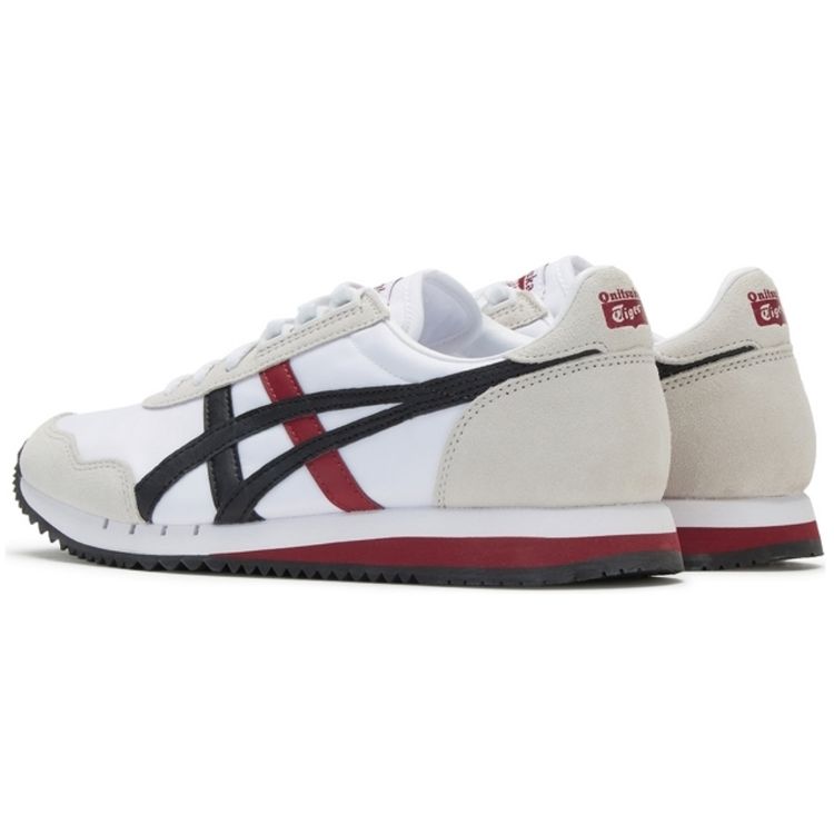 ONITSUKA TIGER Dualio Fabric Sports Retro Shock Absorbing Non-Slip Durable Low-Top Casual Shoes Unisex Sneakers White Red D6K3N-100
