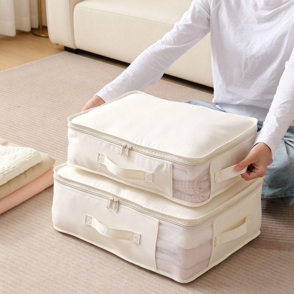 Visible Bed Sheet Storage Bag Folding Moving Packing Bag Quilts Storage Organizer Wardrobe