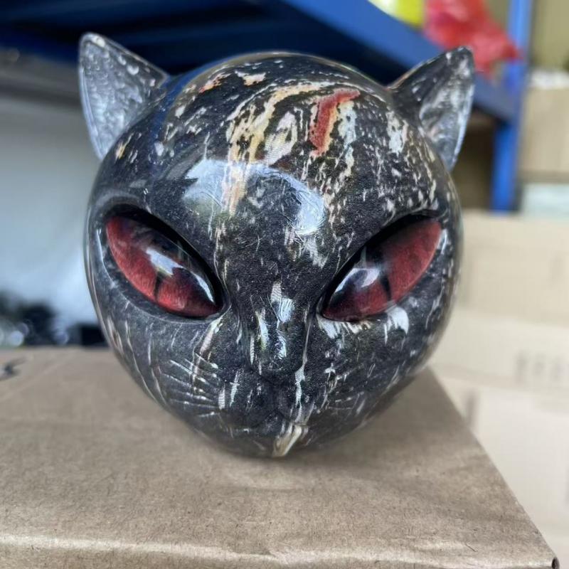 Luxury Black Cat Figurine Modern Minimalist Home Decor Synthetic Resin Craft Artwork Purple Blue Green Yellow Red Color 