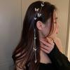 Butterfly Hairbands for Women Rhinestone Crystal Long Tassel Chain Headband Simulated Pearl Headwear Hair Accessories