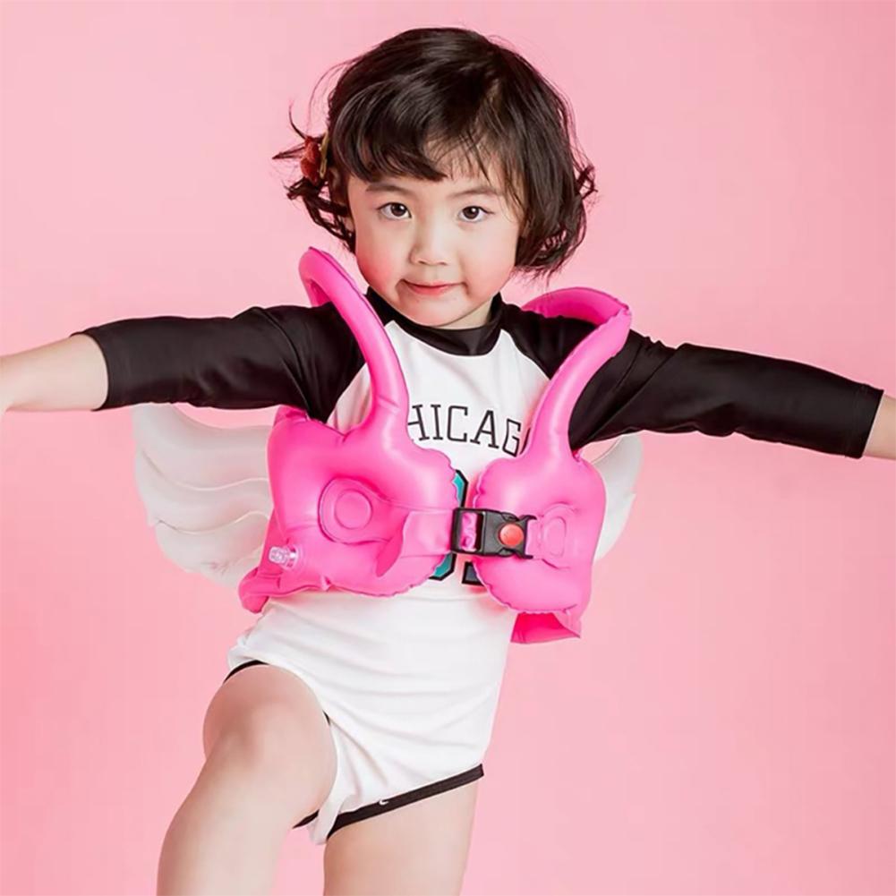 Children Inflatable Buoyancy Vest Angel Wings Swimming Float Life Jacket Outdoor Water Toys