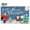 Santa Claus Wall Backdrop Christmas Banner, 71x43 Inches Sleigh Reindeer Snowman for Winter Wonderland Large Festive Sign Party Decorations,