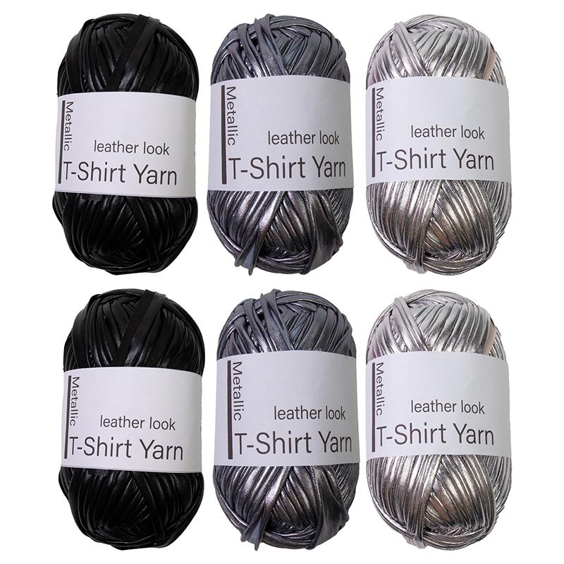 100g/Roll Shiny T-Shirt Yarn DIY Bag Shoes Metallic Cloth Fabric Yarn Knitting Crocheting