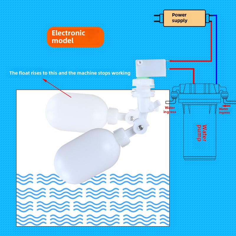 Регулятор уровня воды с механическим поплавковым клапаном для очистки питьевой воды в баках и ведрах.