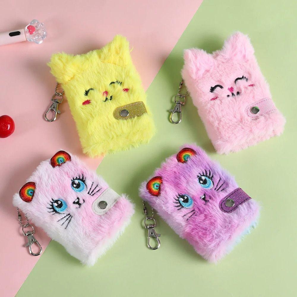 Cat Face Mini Notebooks Kawaii Keyring Notepad Sketchbook Girl Tiny Sketchbook  Daily Notes