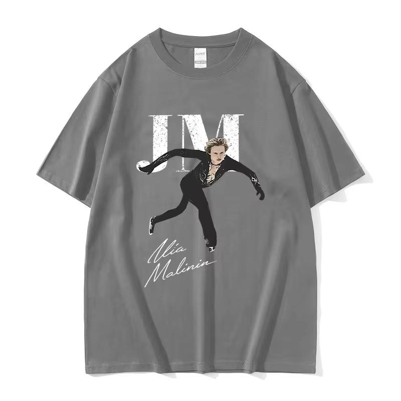 Ilia Malinin Ice Skating Fans Gift T Shirt Unisex Vintage High Quality pure Cotton Tshirts Unisex Clothing streetwear Tshirt