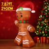 7.87FT Inflatable Toy Gingerbread Man With LED Light Xmas Decoration for Yard Christmas Supplies Home Ornament Holiday Gifts