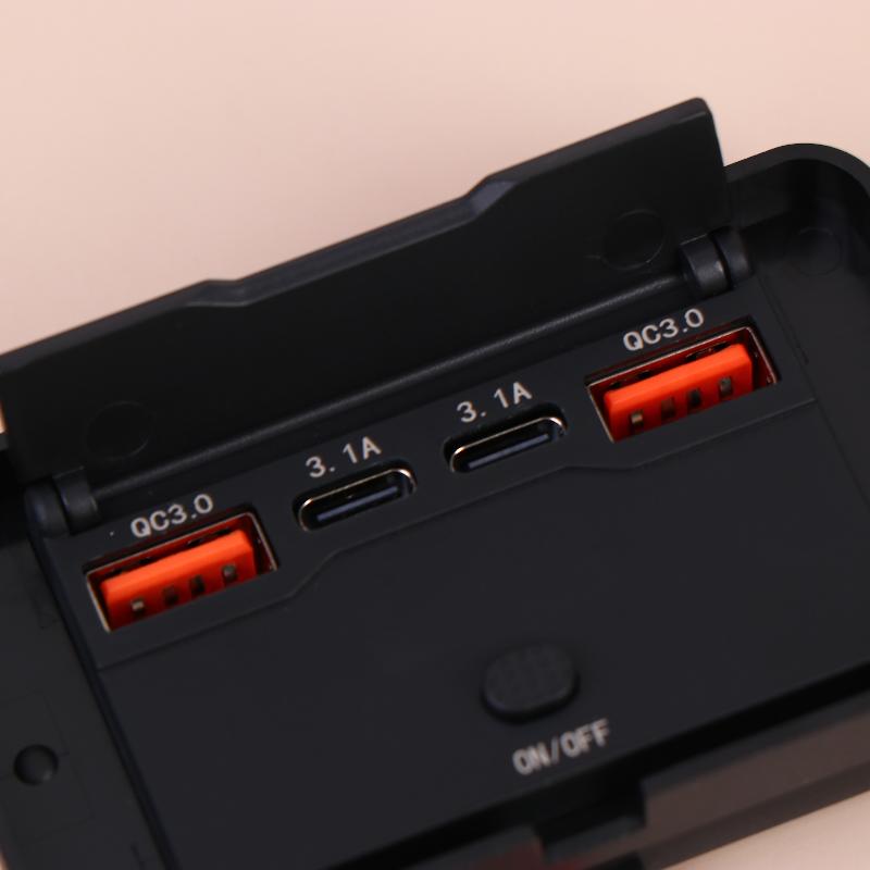 Двойной Pd Двойной Qc 3.0 USB Автомобильное Зарядное Устройство 12В Панель USB Розеток для RV, Лодки, Мотоцикла, Быстрая Зарядка, Розетка с Переключателем, Вольтметр