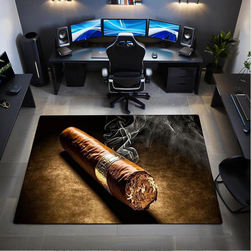 1Pc Cigar Print Rug - home decoration Carpet For Living Room Bedroom Flooring Computer Chair Area Rug