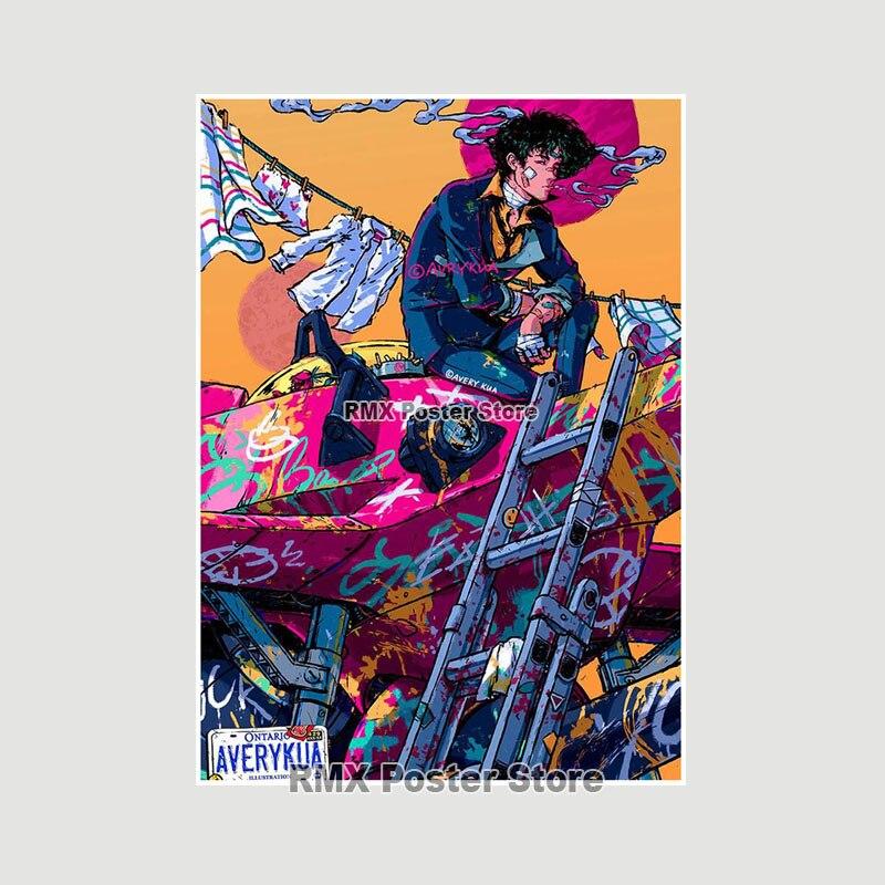 Ковбой Бибоп плакаты белая бумага аниме фигурки принты живопись фотографии гостиная бар украшения домашний декор манга наклейки на стену