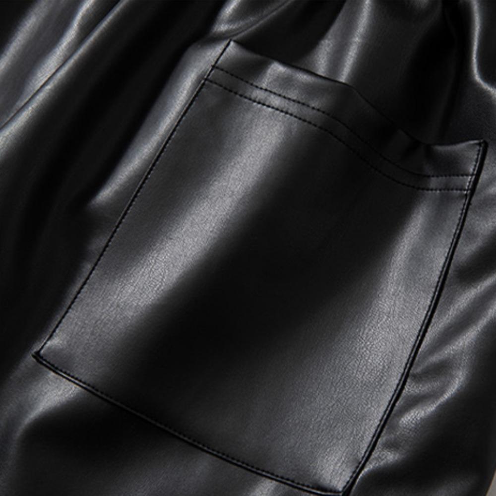 Шорты из чистой кожи черного и красного цвета с карманами 2025 лето мужские женские высокое качество желтая кулиска пляжные шорты штаны бриджи