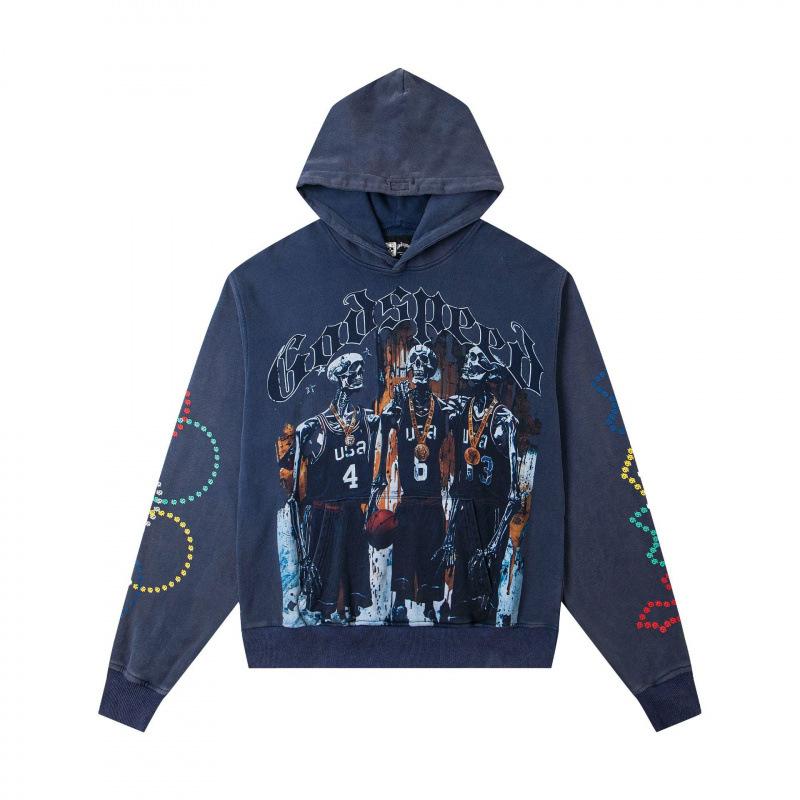 Odspeedss осень и зима новый прямой принт стирка вода ретро чистый хлопок хип-хоп красота тренд худи свитер