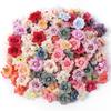 20PCs Rose Artificial Flowers Head Silk Fake Flowers Wedding Party Home Living Room Dining Table Garden Decorations DIY Crafts