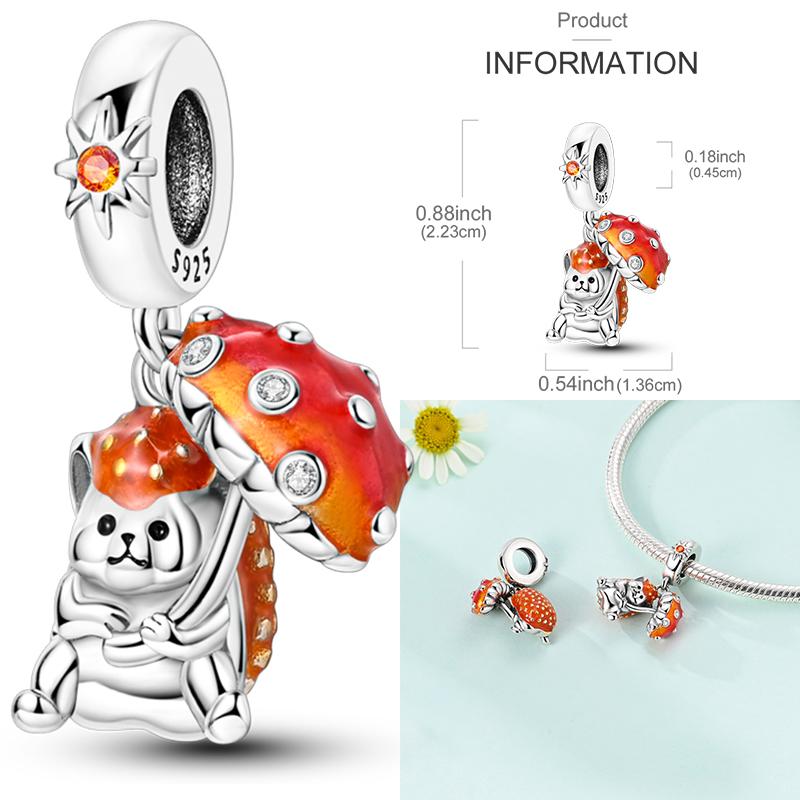 Original Copper Animal Series Charms Giraffe Dog Squirrel Koi Fish Beads Pendants Fit Bracelets Diy Jewelry Gift