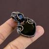 Natural Peridot,Blue Topaz Gemstone Handmade Copper Wire Wrap Pendant 1.97" j4K59
