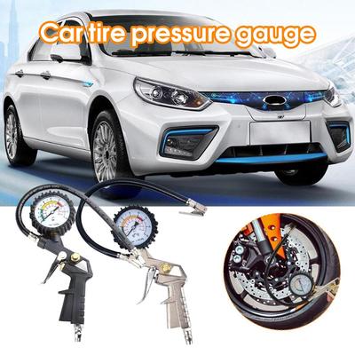220 PSI Пистолет для измерения давления в шинах автомобиля, Многофункциональный инструмент для контроля давления в шинах, Манометр давления воздуха, Подходит для воздушного компрессора