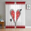День Святого Валентина Красное Сердце Стрелка Современные Тюлевые Шторы Для Гостиной Спальни Домашней Кухни Окна Прозрачные Шторы