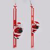 Climbing Ladder Santa Ornament With Music Battery Powered Climbing Up Down Moving Figure Christmas Decoration For Party Home Wall Tree